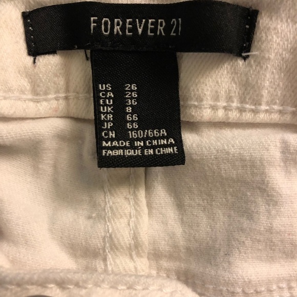 Forever 21 Womens Jeans, White Slim Distressed 26 - Picture 2 of 8